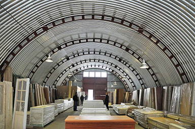 бескаркасный арочный ангар промышленность